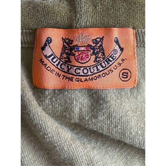 Vintage Juicy Couture Track Jacket S Brown Velour Spell Out Zip Hoodie Y2K USA - Picture 5 of 10